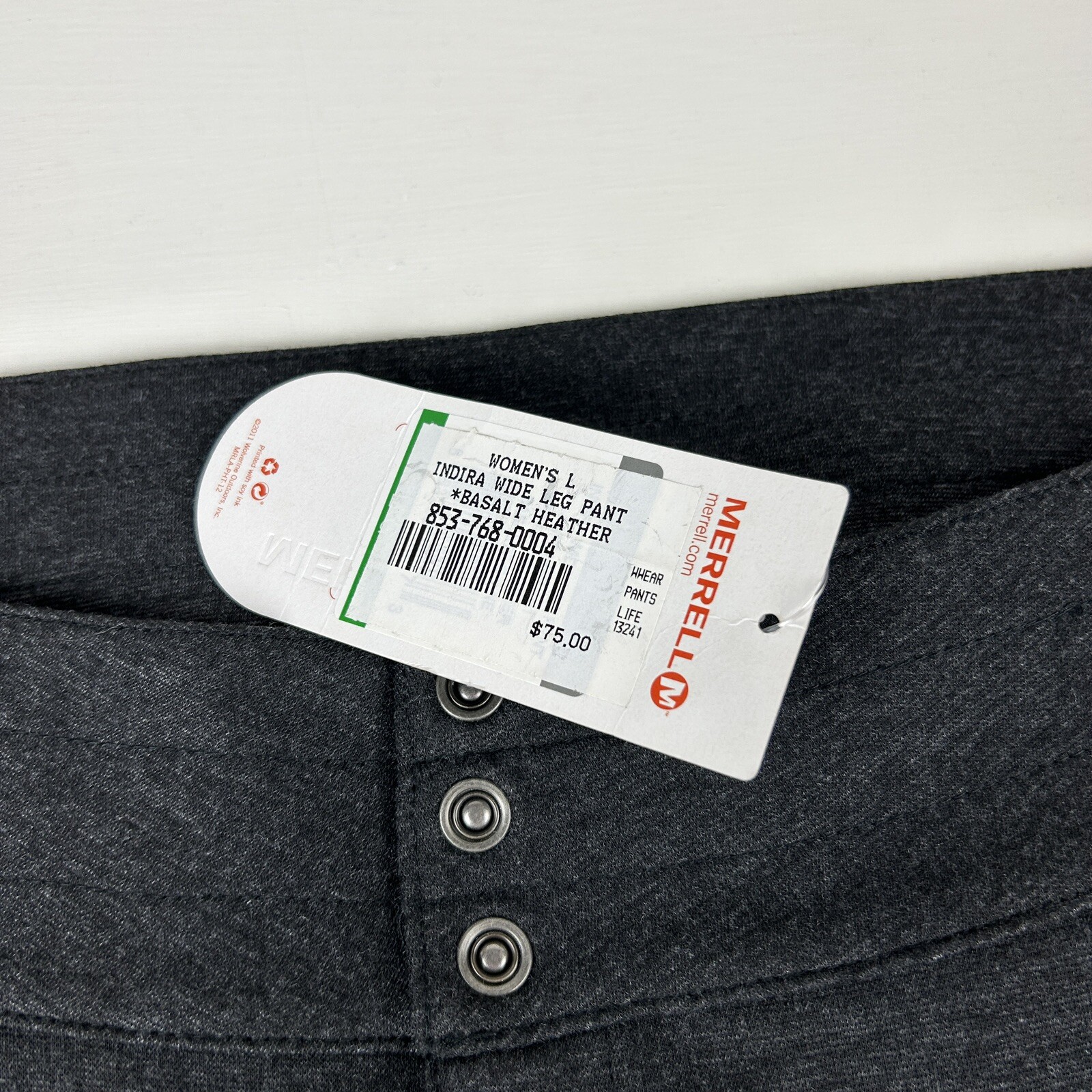 Pantaloni sportivi Merrell Indira gambe larghe nuovi con etichette grigio bruciato taglia large