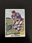 Vikings Jeff Siemon  1975 Topps signed card