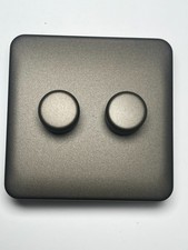 Schneider 2 gang 2 way Dimmer Switch Mocha Bronze Screwless Lisse GGBL6022MBS