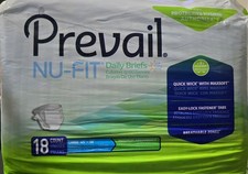 Prevail Nu-Fit Adult Daily Briefs, 18 Count Maximum Absorbency Large 45"-58"