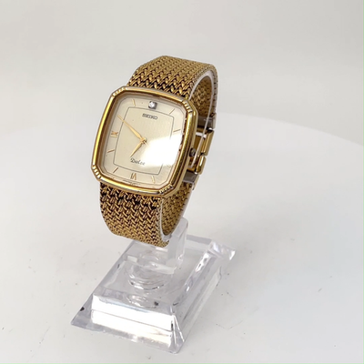 SEIKO Dolce 5E31-5A90 Vintage 1991 [US Stock] Diamond Gold Mens