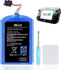 8000mAh Wii U Gamepad Battery, Wii U Battery Replacement Rechargeable Battery Pa