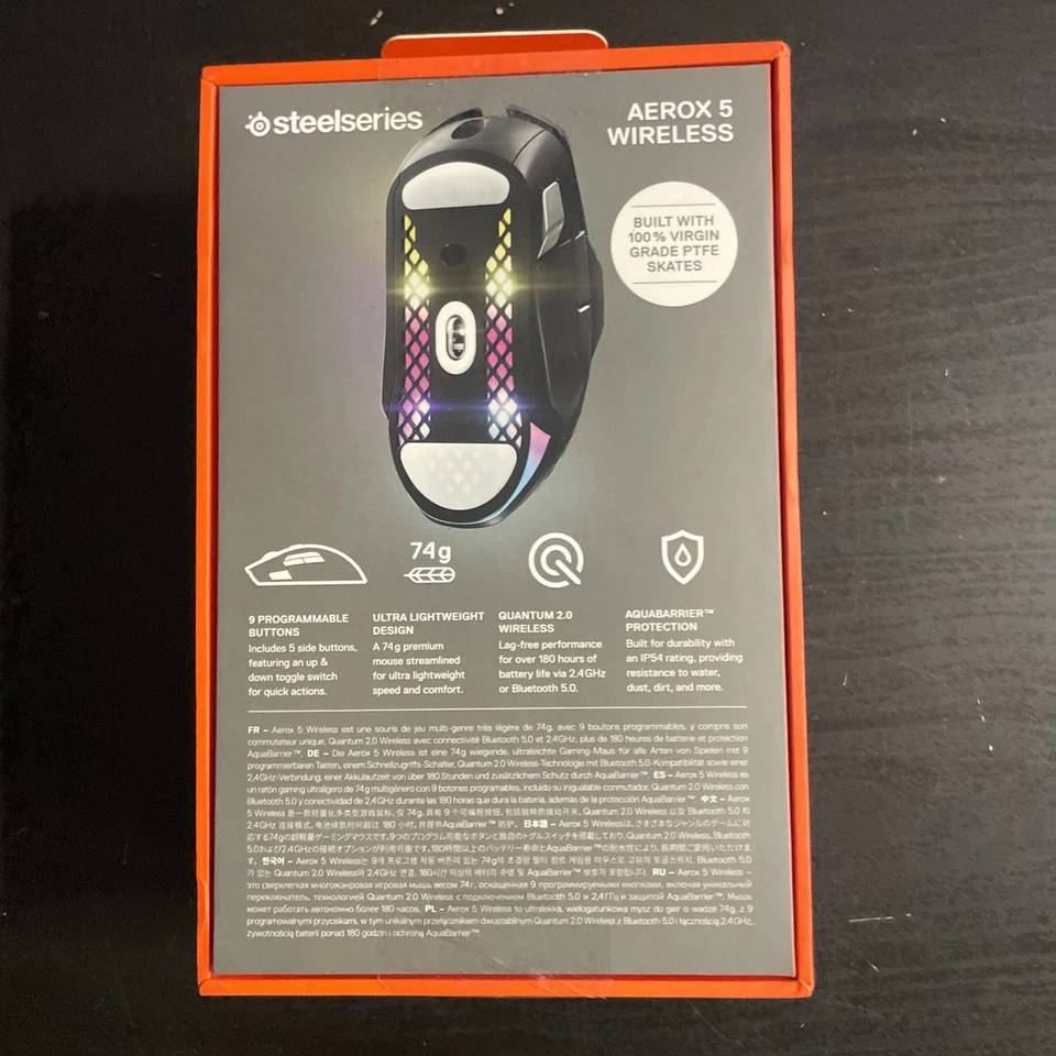 (New Sealed) SteelSeries Aerox 5 Wireless Ultralight Gaming Mouse - Black  - Image 3 of 4