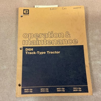 CAT Caterpillar D6H OPERATION & MAINTENANCE MANUAL TRACTOR 8KB 4RC 6FC 7PC 2KD++