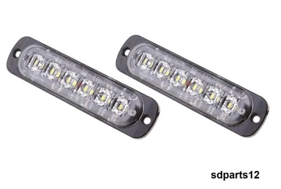 2 Feux de Gabarit Avant 12V-24V LED Blanc + Mode Flash Camion Utilitaire Fourgon - Photo 1/4