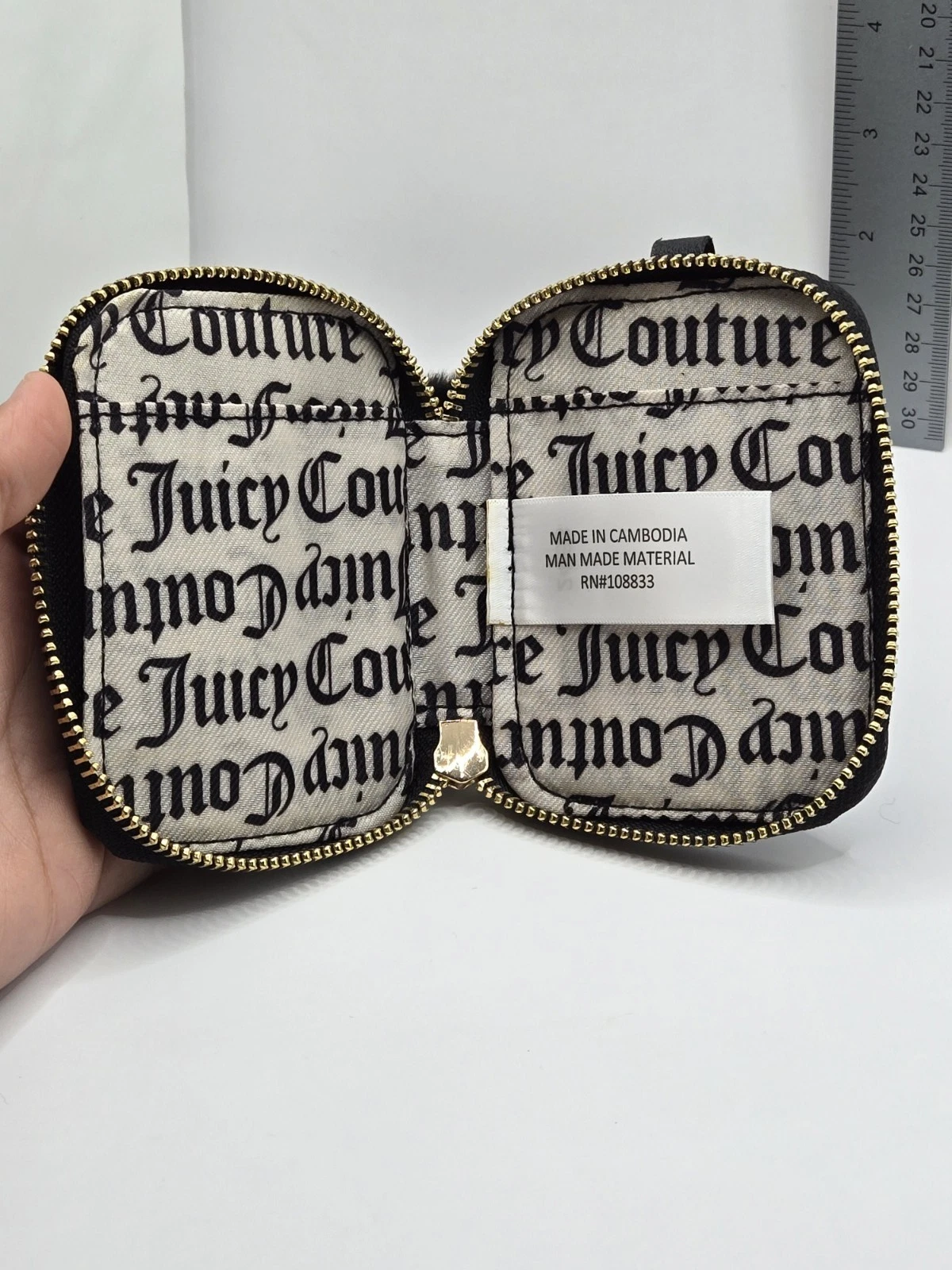 Juicy Couture Fluffy Furry Bag Charm Zip Intorno Portamonete Portachiavi Lotto di 2