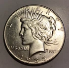1935 Peace Silver Dollar, Choice AU+/BU. Beautiful, Sharp! F80