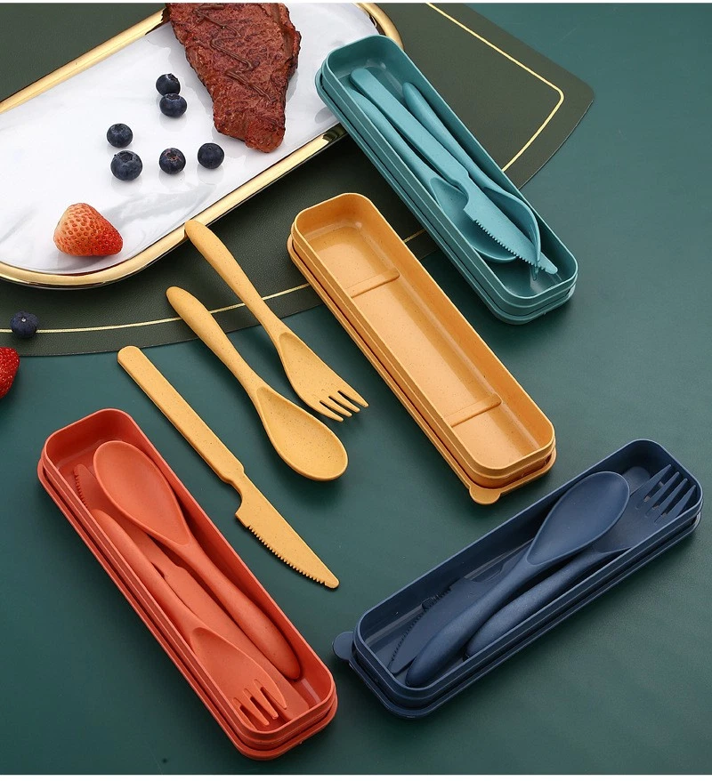 Wiederverwendbare Reisebesteck Set Gabel Messer Löffel BBQ Picknick Utensil - Bild 2 von 4