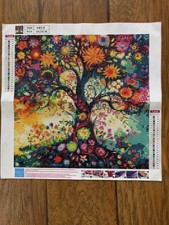 Completed Tree Of Flowers Diamond Art Painting 13.75 x 13.75