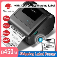 Phomemo D450BT 4x6 Shipping Label Printer USPS Wireless Thermal Label Supplies