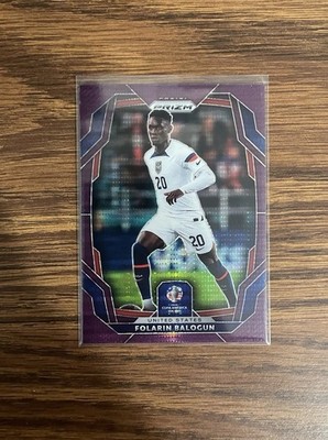 2024 Panini Prizm Copa America Folarin Balogun Purple Pulsar Prizm /49 USA 