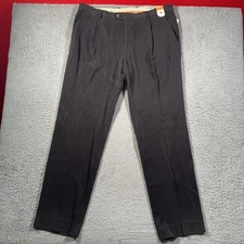 Tommy Bahama Pants 38x34 Black Silk Blend Pleated Trousers NWT Dust Marks