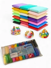 24 Colors Air Dry Clay Set Kids Ultra Light Safe Non-Toxic Modeling Clay + Tools