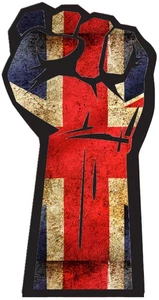 Solidarity Fist Flag United Kingdom UK GB Self Adhesive Vinyl Sticker