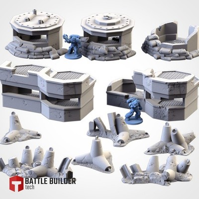 Kriegsbunker Gelände Sci Fi Space Wargames Landschaft 28mm 32mm Marine Txarli RPG