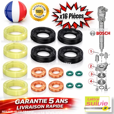 KIT RÉPARATION JOINT INJECTEUR 1.6 HDI PEUGEOT CITROEN FORD FIAT ETC POUR BOSCH - Bild 1 von 4
