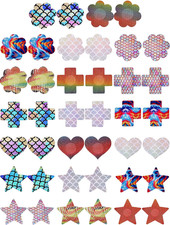 20 Pairs Glitters Pasties Nipple Covers Satin Adhesive Pasties Disposable Nipple