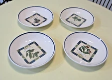 OVER AND BACK  Set oF 4 Pasta/Salad  HERB Pattern Bowls - Made in ITALY - 9-1/2"