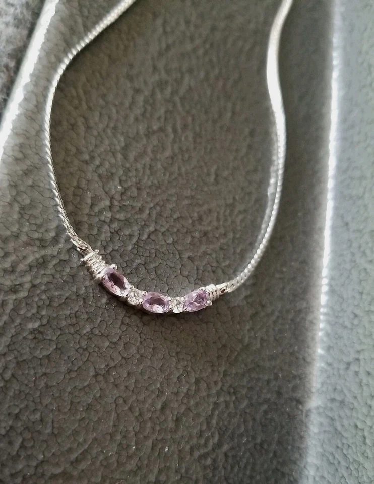 Collar Tenis Kay Jewelers Kays Plata Esterlina Púrpura Amatista-Topacio Transparente Foto 4 de 4