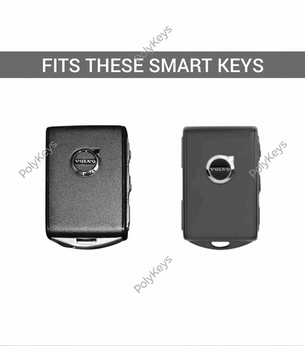 Leather Alloy Key Fob Case Cover For VOLVO XC40 XC60 XC90 EX V60 V90 T5 T6 T8  - Picture 3 of 10