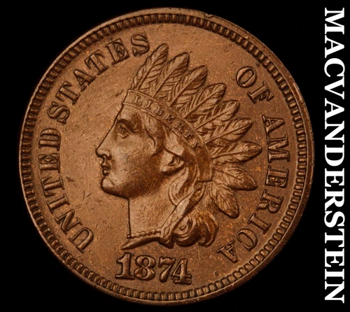 1874 Indian Head Cent- Semi Key- Uncirculated Luster No Reserve #J1162