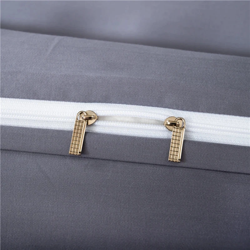 Funda nórdica de seda morera natural color liso cubierta de edredón King funda de edredón Foto 3 de 4