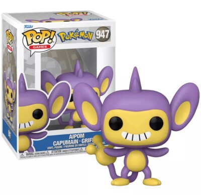 Pokemon Aipom Funko Pop Games Figur 947 Brandneu Vinyl Figur