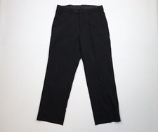 Vintage 90s Streetwear Mens 34x30 Faded Wool Wide Leg Chino Pants Trousers Black