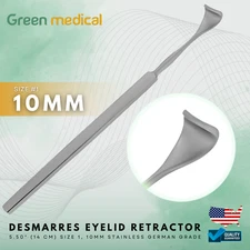 Desmarres Eyelid Retractor 5.50" (14 cm) Size 1, 10mm Stainless German Grade