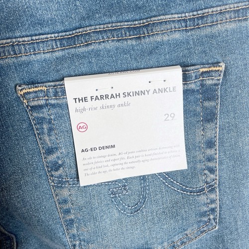 NWT Adriano Goldschmied Med Wash Farrah Skinny Ankle High Rise Size 29 - Bild 3 von 4