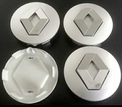 4x 57mm Renault Silber Naben Deckel Reifen Satz Felgen Rad Kappen Alufelge/Zier* - Bild 2 von 7