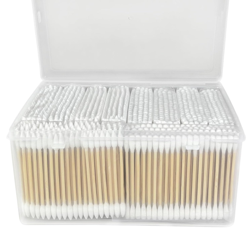 1000 Count Organic Cotton Swabs - Bamboo Cotton Swabs Double round - Ear Sticks, - Picture 9 of 11