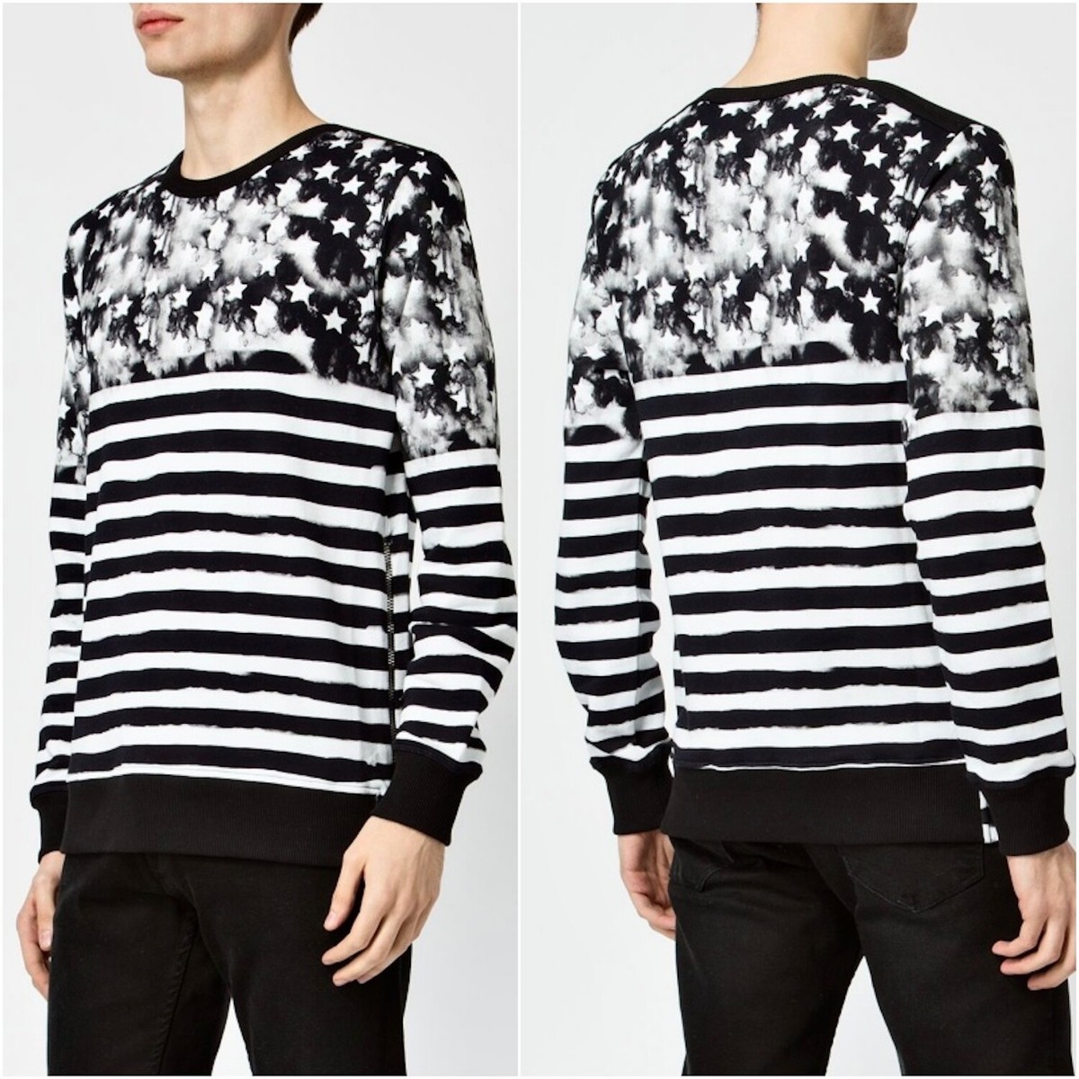 Great Balmain AW19 Side Zips Thick Cotton American Flag Stars