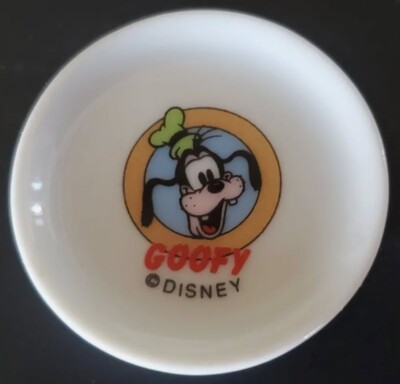 DISNEY GOOFY TINY TREASURES MINI CERAMIC PLATE 1.75'' WIDE - YOU PICK