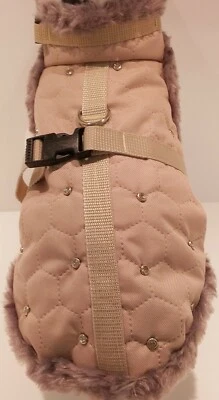 MASI DOGSDESIGN Wintermantel Hundemantel beige wasserfest Straß Hunde XS S M Chihuahua Welpe