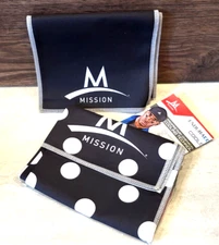 2PC Mission Enduracool cooling towel ~ black / white polka dot