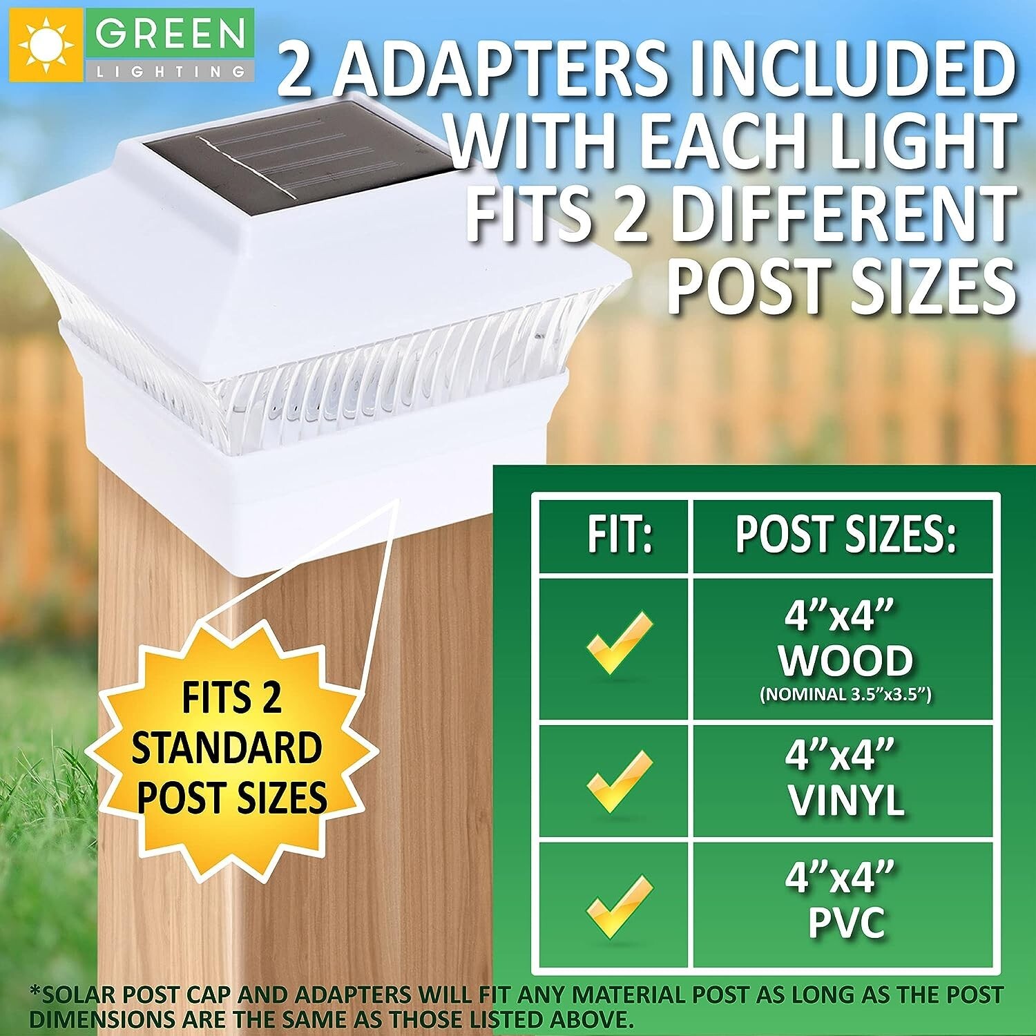 GreenLighting 4 Pack Standard 1 Fence Post Cap Solar Powered Outdoor LED Lights eBay