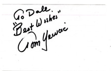Tom Yewcic Signed Index Card / Autographed NFL Football Boston Patriots