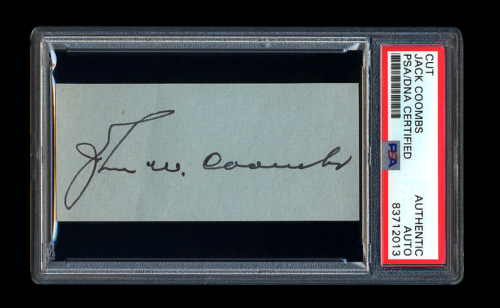 JACK COOMBS SIGNED CUT PSA/DNA AUTOGRAPHED 30 WINS 1910 WORLD SERIES CHAMPION - Picture 1 of 2