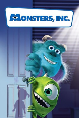 2001 Monsters Inc Movie Poster 11X17 Sulley Mike Wazowski Randall Roz    