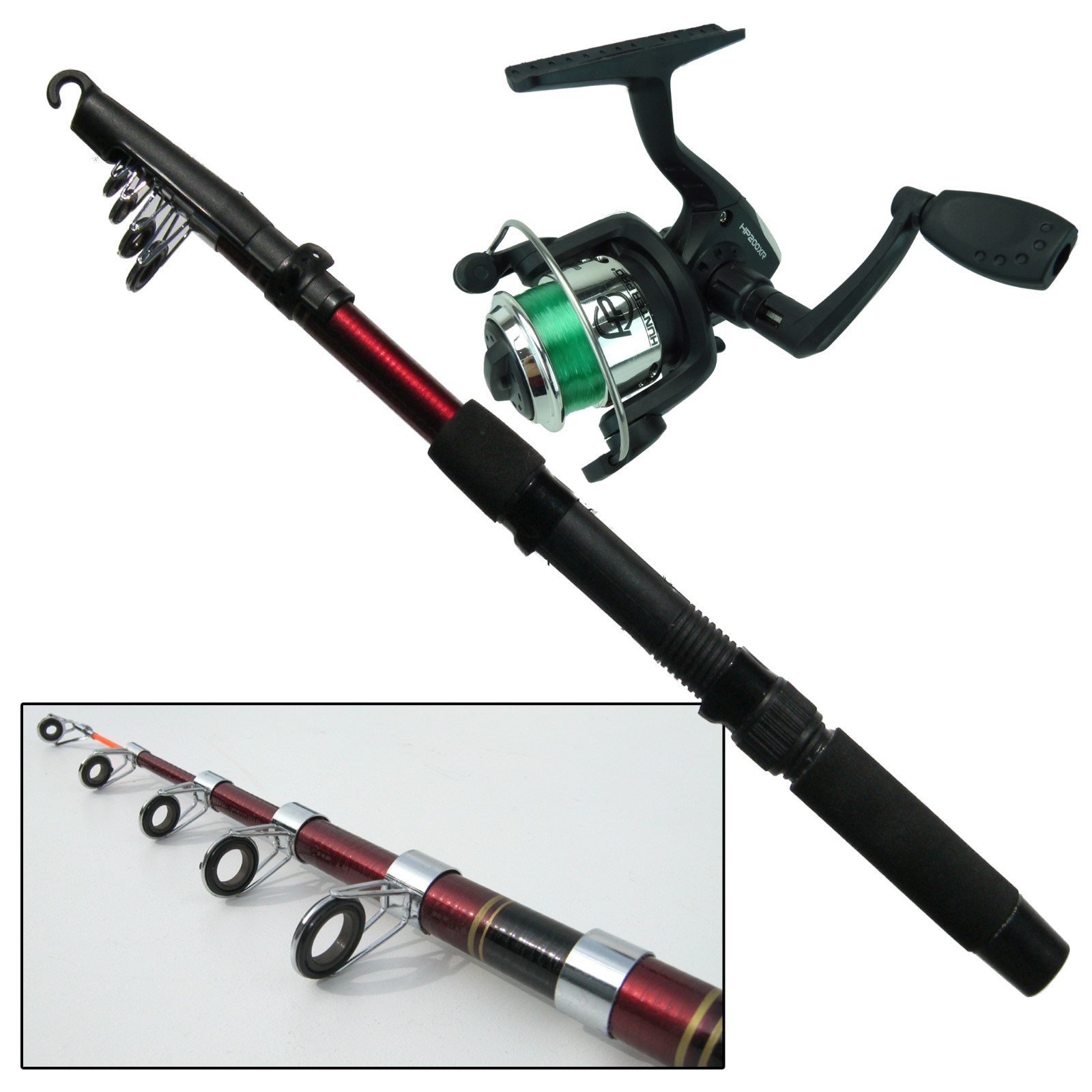 BEGINNERS CHILDRENS FISHING ROD & REEL SET KIT WITH LINE. TRAVEL FISHING SET