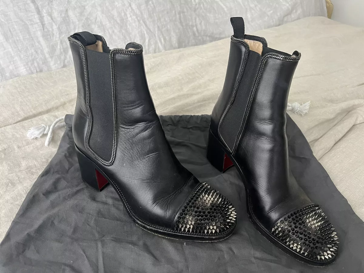 Studded clearance leather booties