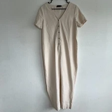 HATCH Maternity Jumpsuit Cream Button Casual Baby Shower Size 1