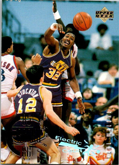 Karl Malone - 1995-96 Upper Deck ELECTRIC COURT - # 142 - Jazz