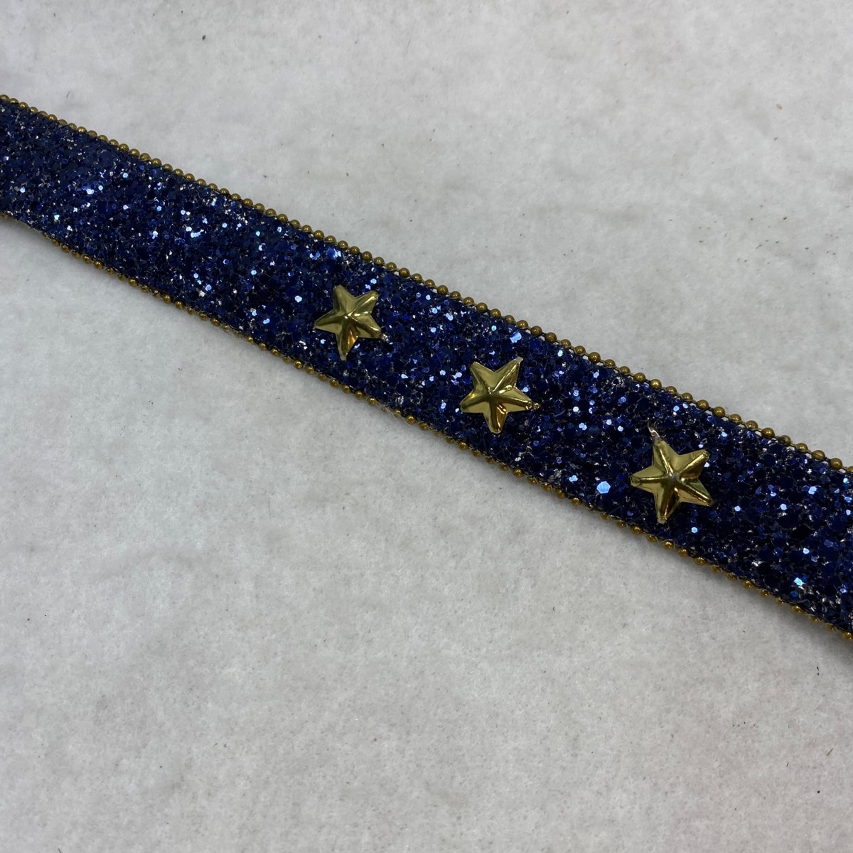 Vintage Elite Blue Glitter Start Studded Belt M HUSSATOP Women Shiny Sequins PU Leather Waist Belt Girls  main image 2