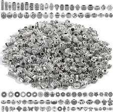 50  Assorted Spacer Beads Mixed Lot Metal Antiqued Silver Jewelry Findings 