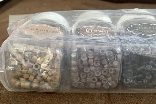 Eppingwin 1000 Pony Beads & Duufin 2500 Piece 5 mm Micro Link Hair Extension Lot - Picture 7 of 10