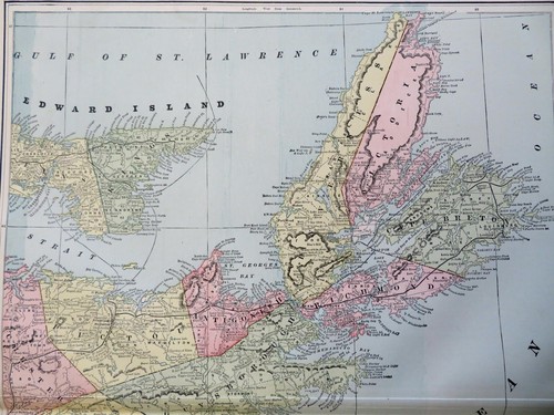 Nova Scotia Halifax Truro 1887-90 Cram scarce large detailed two sheet map - Picture 3 of 7