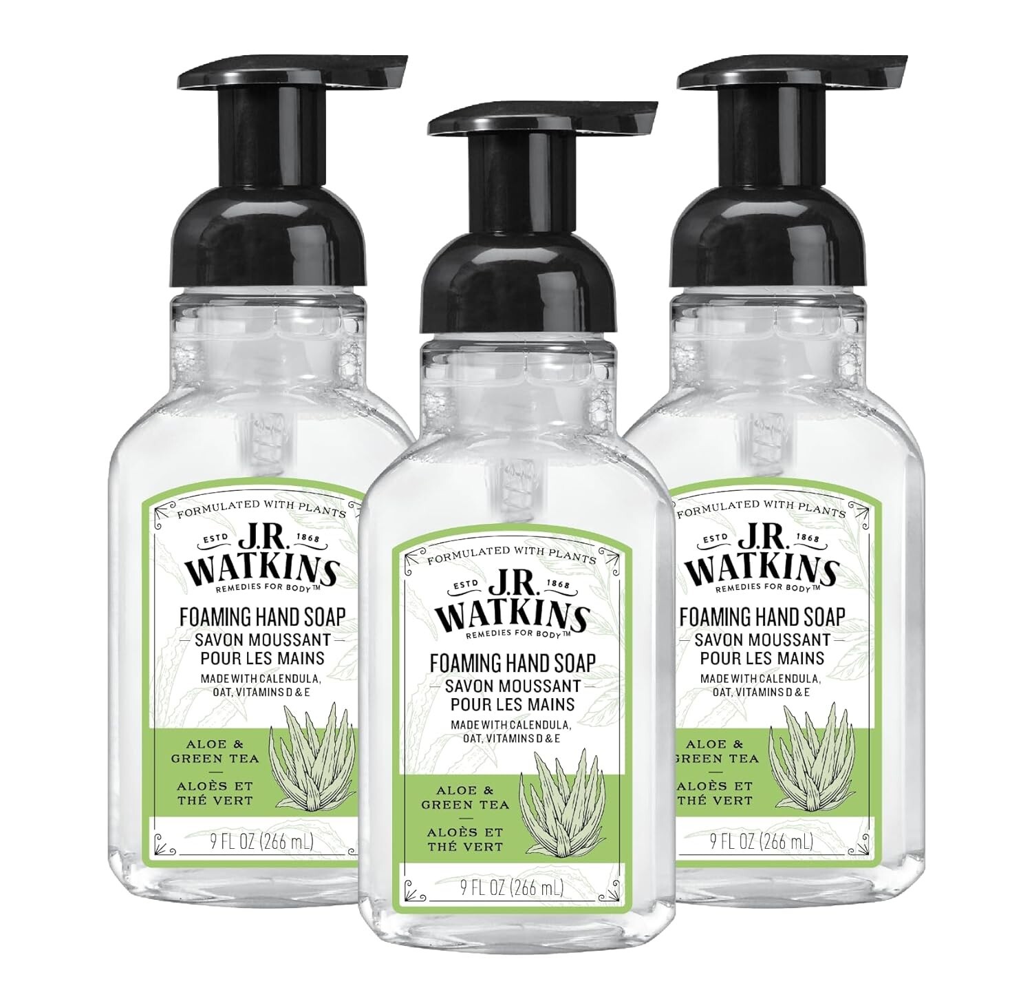 JR Watkins Foaming Hand Soap Moisturizing Natural Alcohol Fr