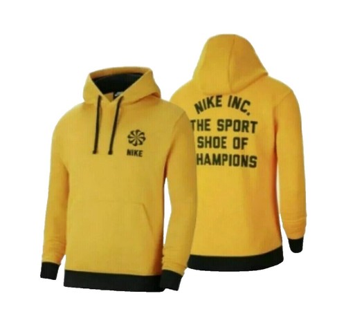 nike yellow cropped hoodie